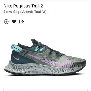 Nike Pegasus Trail 2. Spiral sage atomic teal sneakers NWT size 6.5